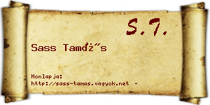 Sass Tamás névjegykártya